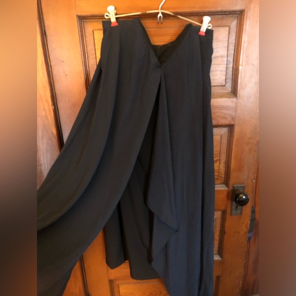 Tibi Silk Strapless Towel Dress in Navy - Picture 4 of 11